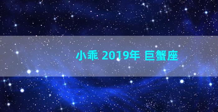 小乖 2019年 巨蟹座